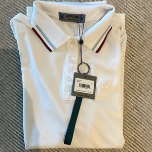 G/Fore Tipped Golf Polo Top White NWT NEVER WORN